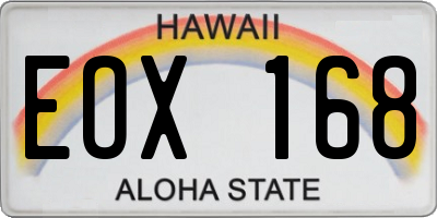 HI license plate EOX168