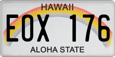 HI license plate EOX176