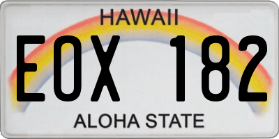 HI license plate EOX182