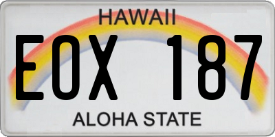 HI license plate EOX187