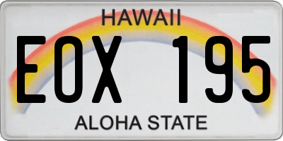 HI license plate EOX195