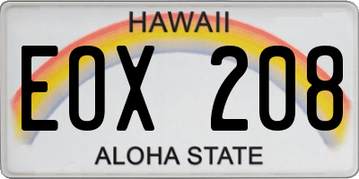 HI license plate EOX208