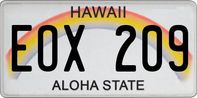 HI license plate EOX209