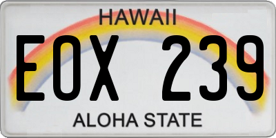 HI license plate EOX239