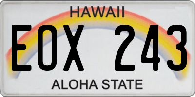 HI license plate EOX243