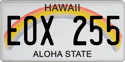 HI license plate EOX255