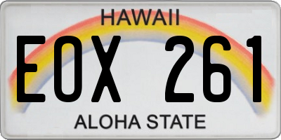 HI license plate EOX261