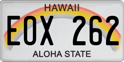 HI license plate EOX262