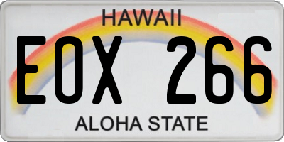 HI license plate EOX266