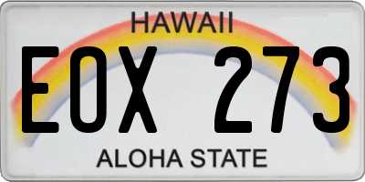 HI license plate EOX273