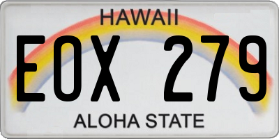 HI license plate EOX279