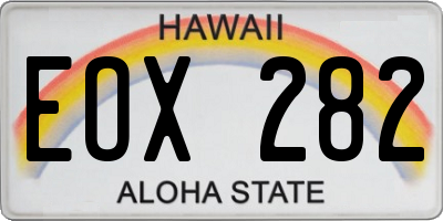 HI license plate EOX282