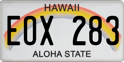 HI license plate EOX283