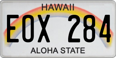 HI license plate EOX284