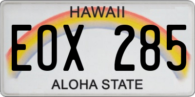 HI license plate EOX285