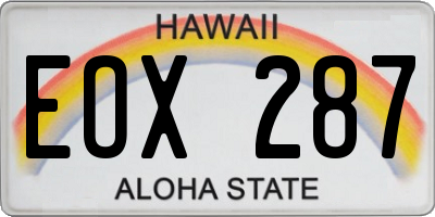 HI license plate EOX287