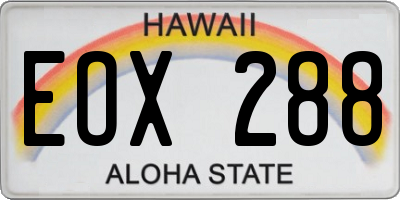 HI license plate EOX288