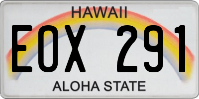 HI license plate EOX291
