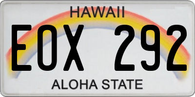 HI license plate EOX292