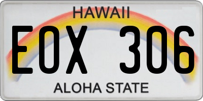 HI license plate EOX306