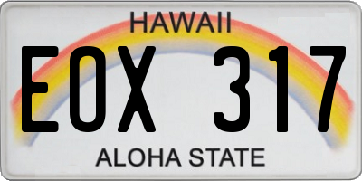 HI license plate EOX317