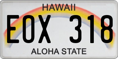 HI license plate EOX318