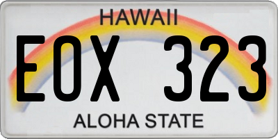 HI license plate EOX323