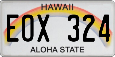 HI license plate EOX324