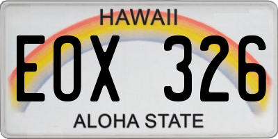 HI license plate EOX326
