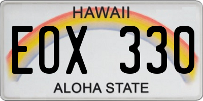 HI license plate EOX330