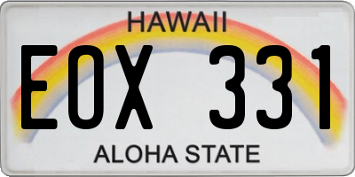 HI license plate EOX331