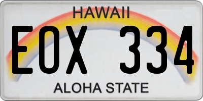 HI license plate EOX334