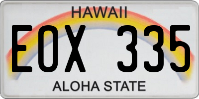 HI license plate EOX335