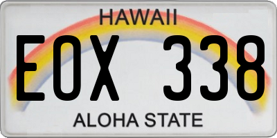 HI license plate EOX338