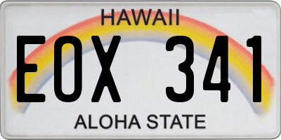 HI license plate EOX341