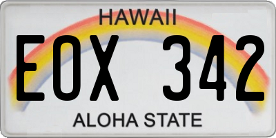 HI license plate EOX342