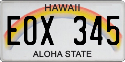 HI license plate EOX345