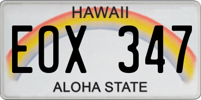 HI license plate EOX347
