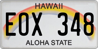 HI license plate EOX348