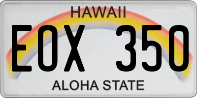 HI license plate EOX350