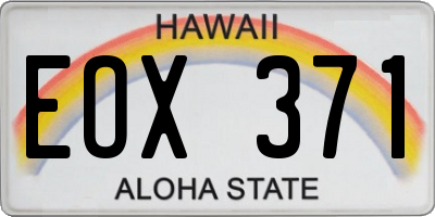 HI license plate EOX371