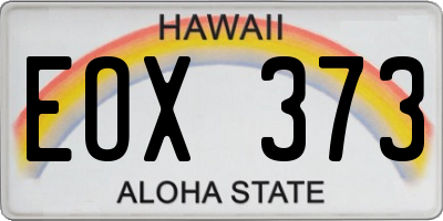 HI license plate EOX373