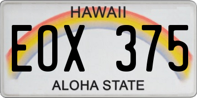 HI license plate EOX375