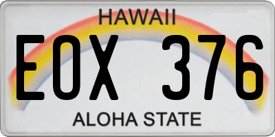 HI license plate EOX376