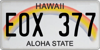 HI license plate EOX377