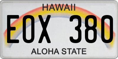 HI license plate EOX380