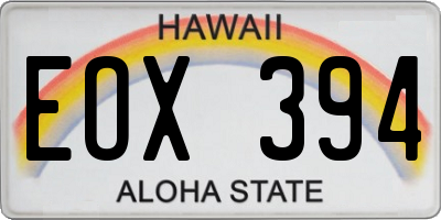 HI license plate EOX394