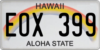 HI license plate EOX399