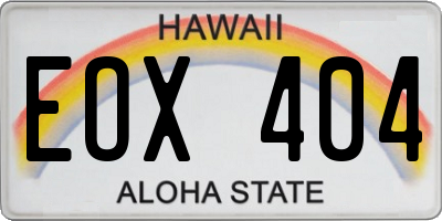 HI license plate EOX404