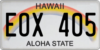 HI license plate EOX405